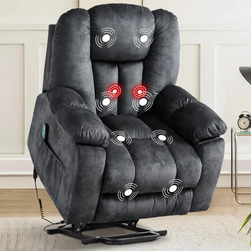 CANMOV Large Power Lift Recliner Chair with Massage, Heat