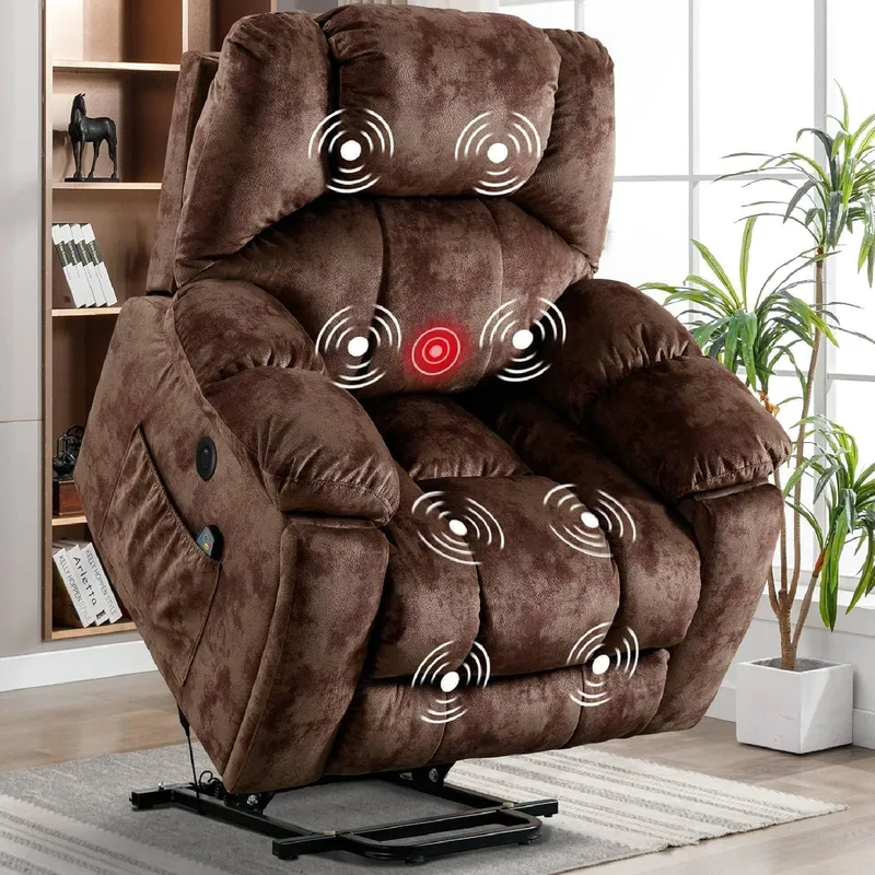 CANMOV Large Power Lift Recliner with Massage and Heat for Elderly