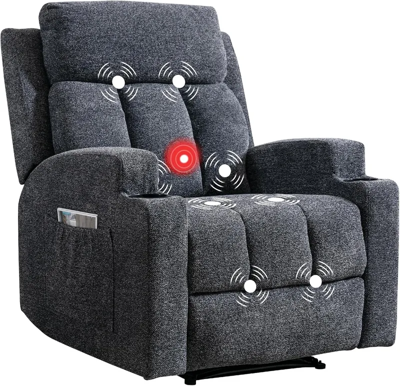 CANMOV Manual Recliner Chair with Massage and Heat